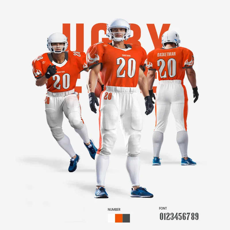 American Football Jerseys For Men Customizable Sublimation Printed Team Name Number Logo Breathable Uniform Sports Rugby Jerseys