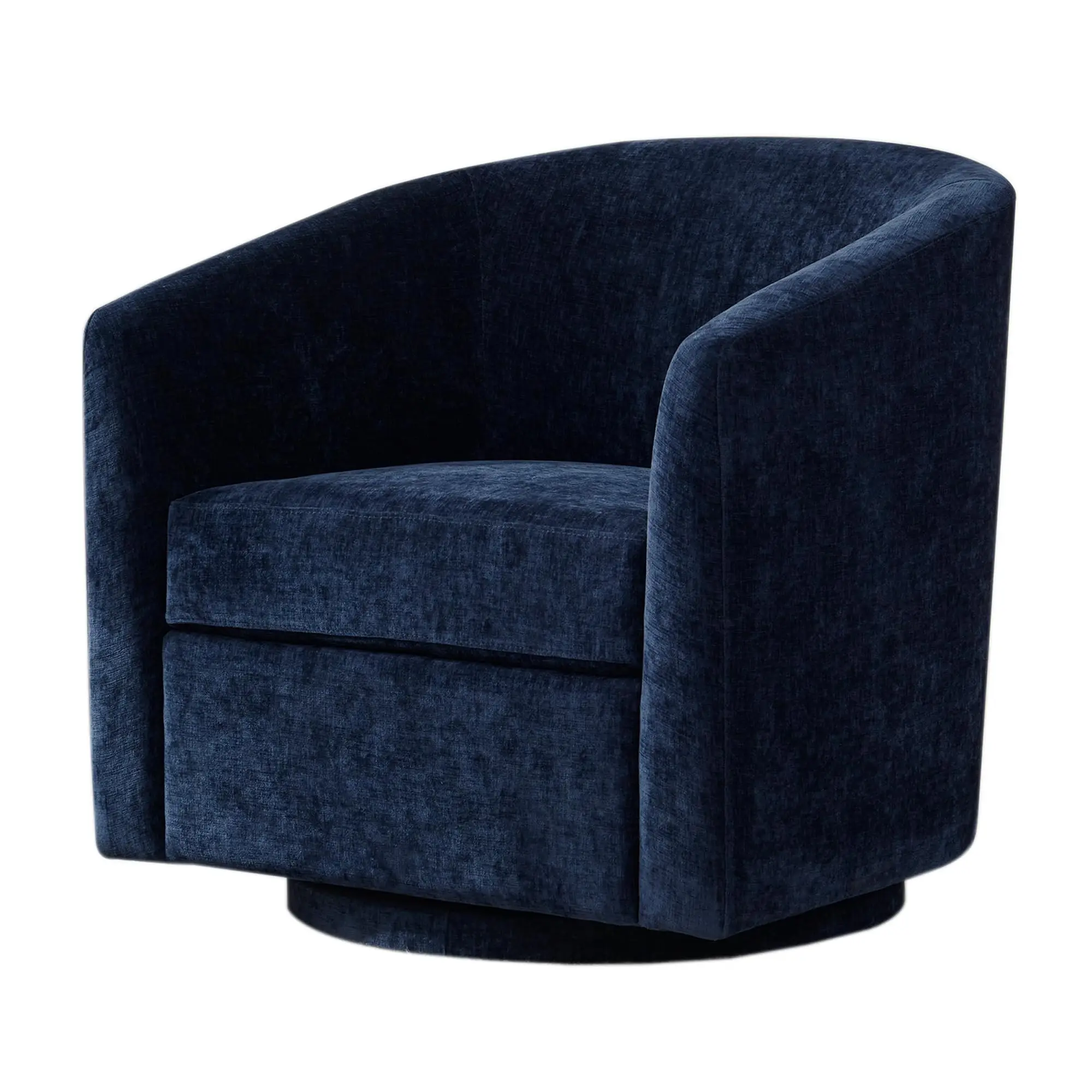 Chenille Swivel Accent Chair, Living Room Chairs, No Assembly Upholstered Armchair, 360°Rotating Barrel Chair for