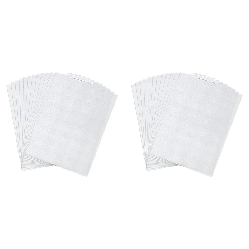 

【KITS】24Pcs 14 Count Plastic Mesh Canvas Sheets, 11X8.2 Inch White Needlepoint Craft Canvas Plastic Grid Sheet