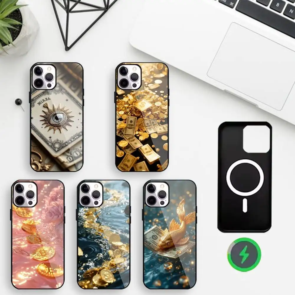 

Wealth and fortune Phone Case For iPhone17,16,15,14,13,12,Wireless charging protective case soft cover