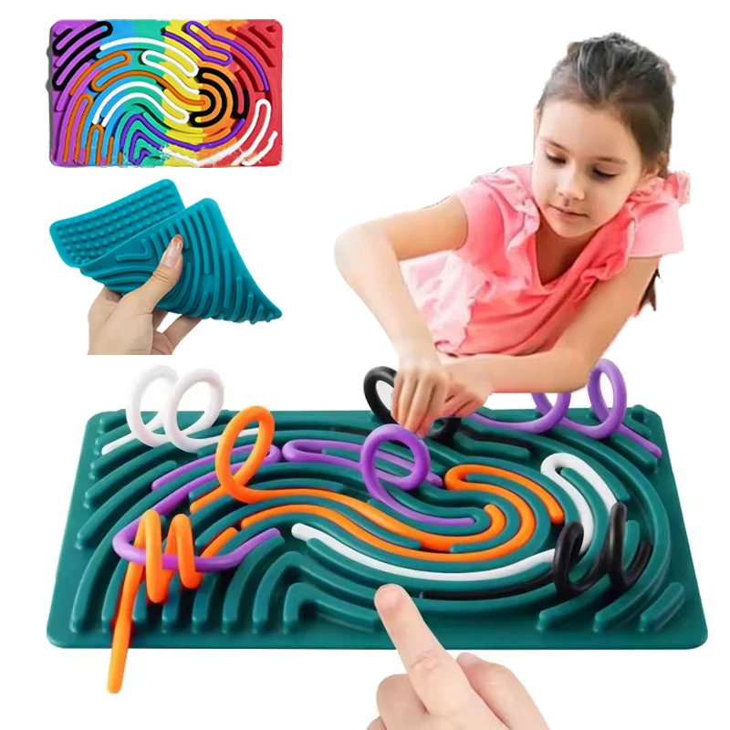 Kid Sensory Activity Board Busy Board Silicone Calm Down Toy Baby Montessori Relaxing Anxiety Stress Color Shape Toy Gift