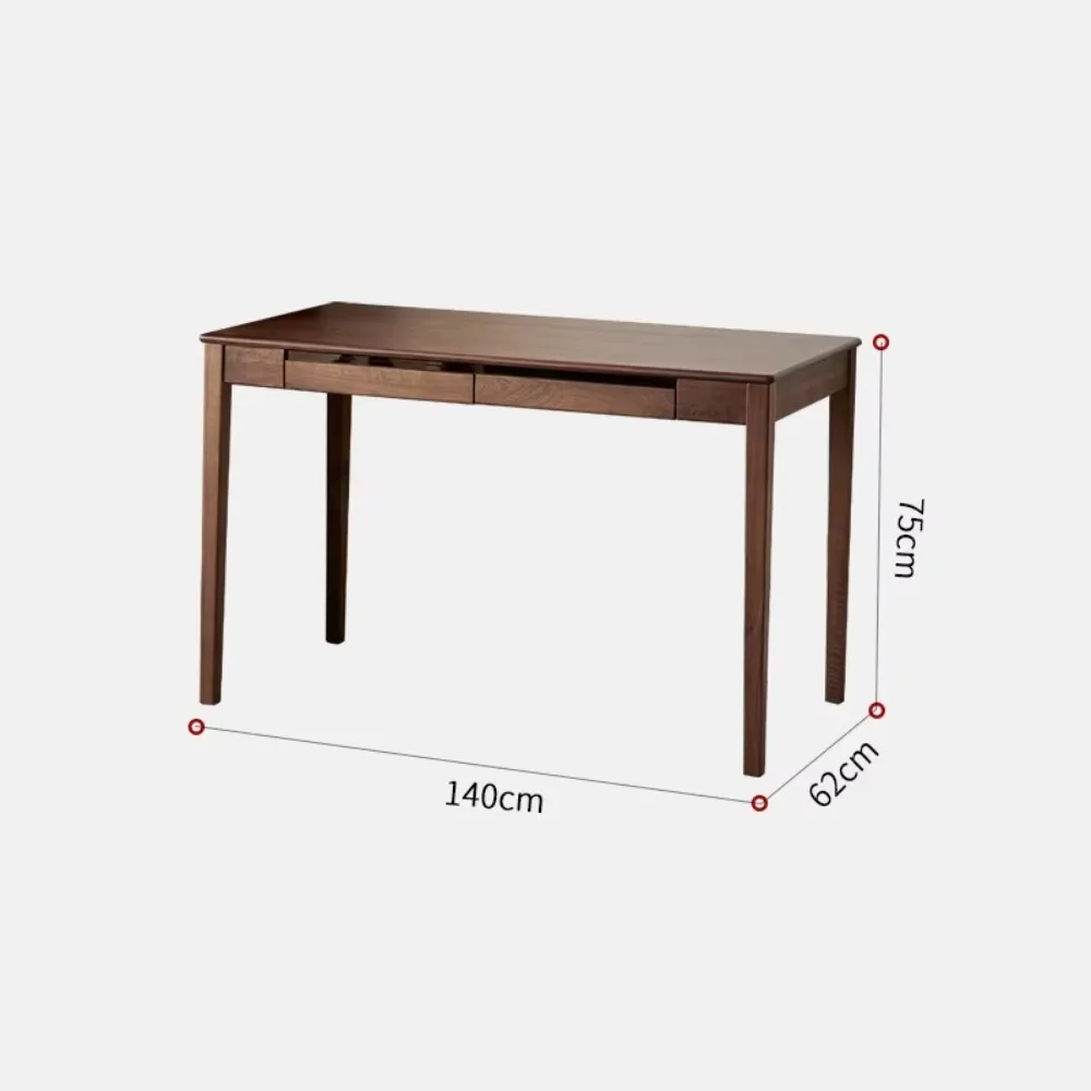 North American Black Walnut Computer Desk with Drawers, Solid Wood, Durable, Easy To Assemble, Suitable for Office