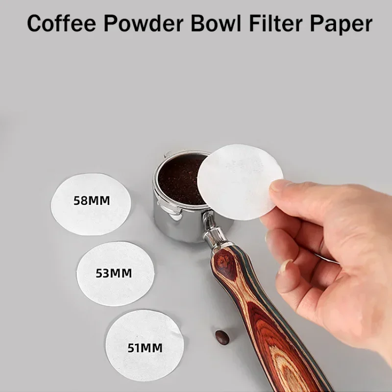 100 Pcs Unbleached Puck Screen Portafilter Paper Barista Maker Coffee Paper Filter 51/54/58mm for Espresso Machine