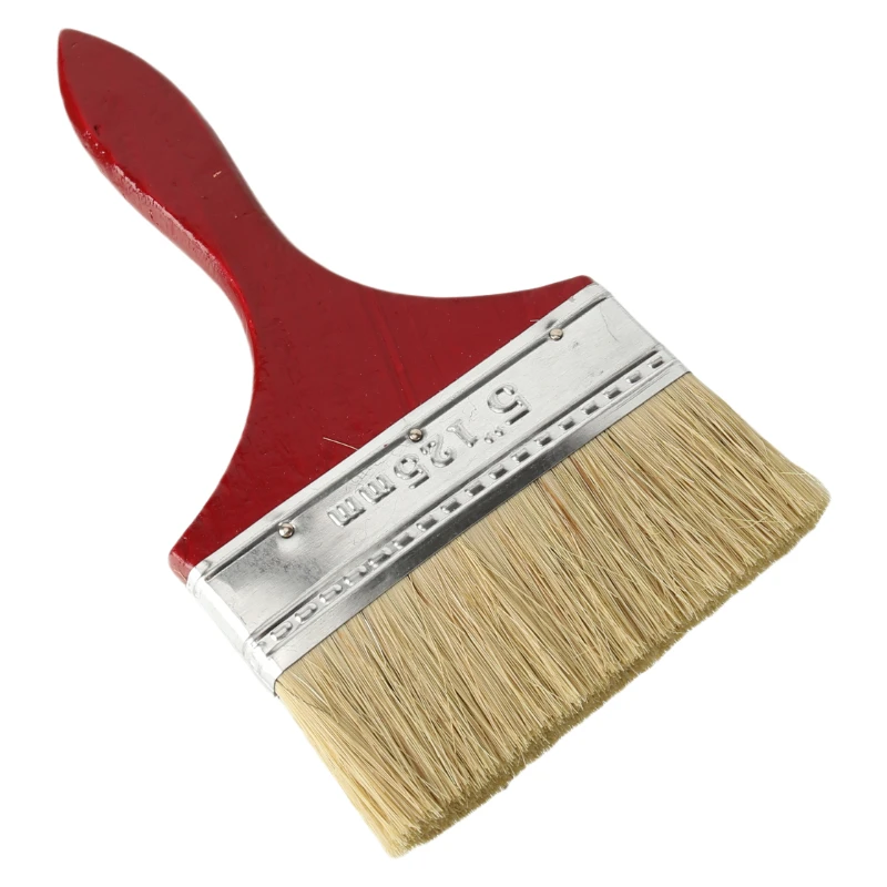 Griffpinsel mit Borstenhaar zum Malen, Wände und Möbeln, roter Griff fühlt sich angenehm an, um die Berührung von 5 Zoll an