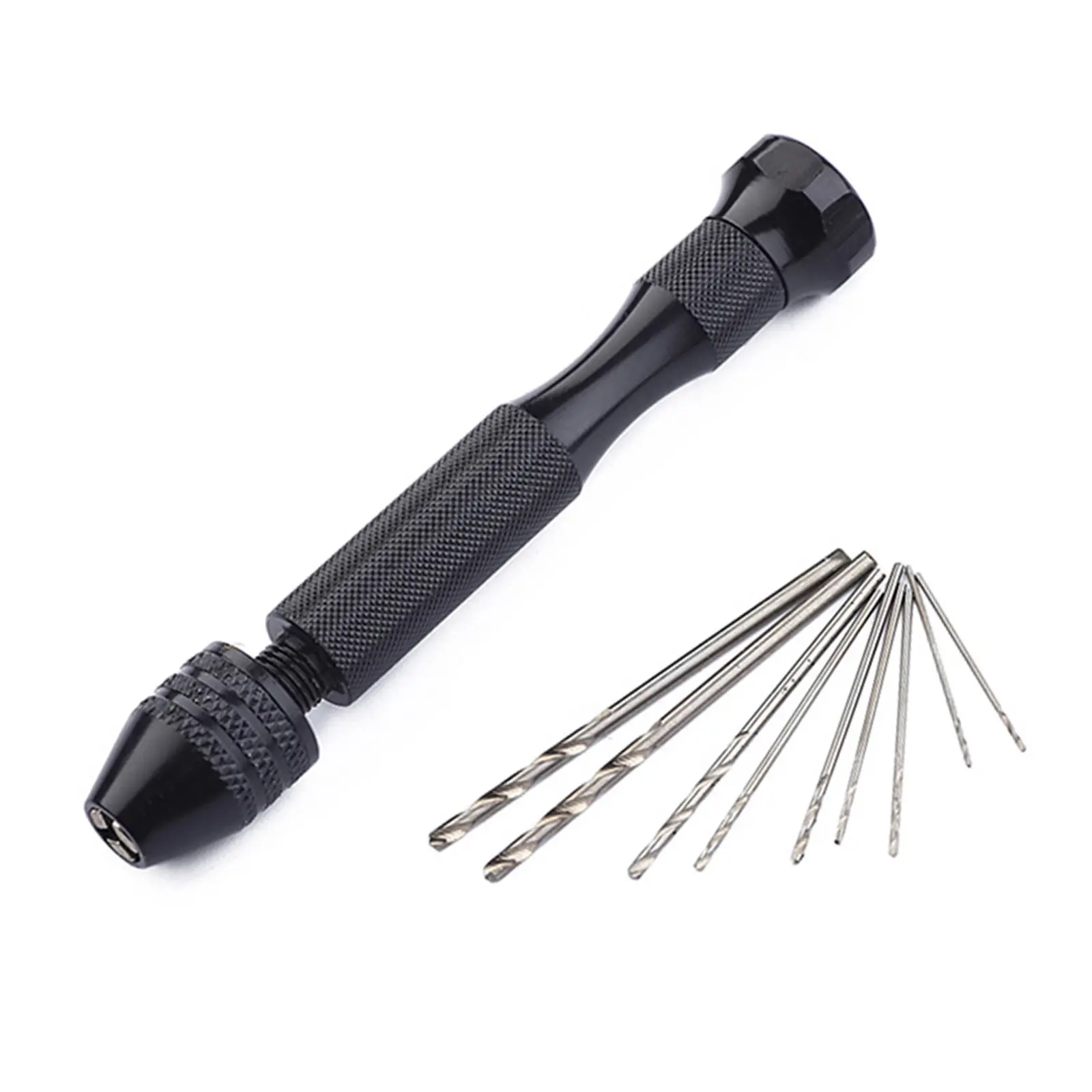 

Pin Vise Hand Drill with 0.5mm to 2Mm Drill Bits Adjustable 3-Jaw Hardened Steel Chuck for Precision Drilling in Beads