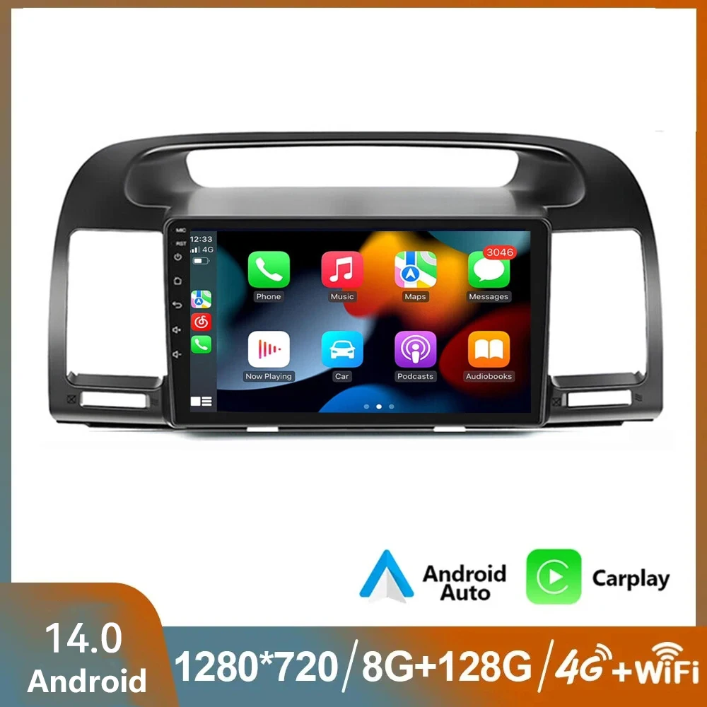 

9INCH Android 14.0 Car Radio For Toyota Camry 5 XV 30 2001 2002 2003-2006 Multimedia Player Navigation GPS Carplay Touch Screen