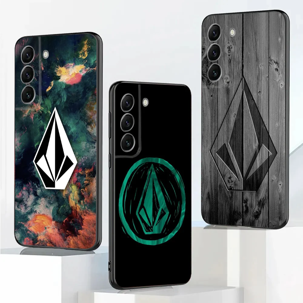 L-Luxury V-VOLCOM-S Sport Style Phone Case For Samsung Galaxy A20,A21s,A22,A31,A32,A52,A53,A72,73,A80,A91 Soft Black Cover