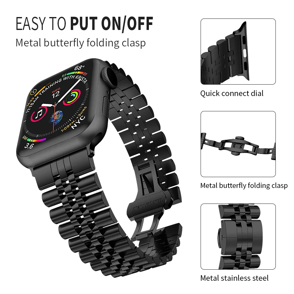 Metal Strap For Apple Watch Ultra 3/2/1 49mm S12 11 10 42mm 46mm Bracelet Wristband iWatch 9 8 7 6 5 4 45mm 41mm 44mm 40mm Band