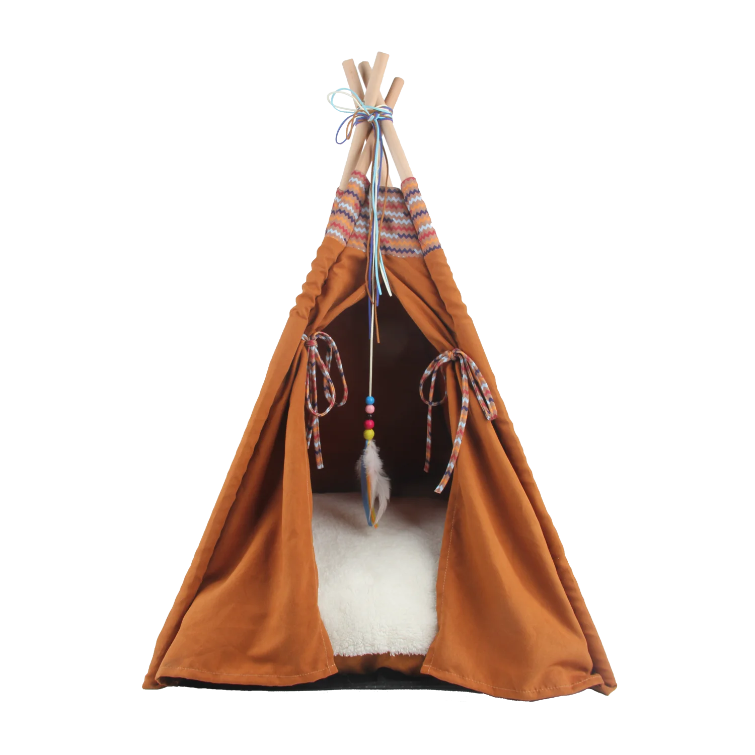 AFP Cats House Bed Feather Toy Pet Hide Foldable Play Show Dream Cat Tent