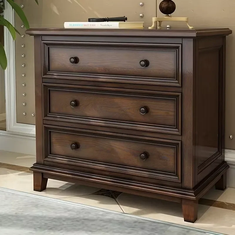 Classic New England Style Faux Vintage Wooden Chest of Drawers Brown Bedroom Storage Cabinet Accent Furniture