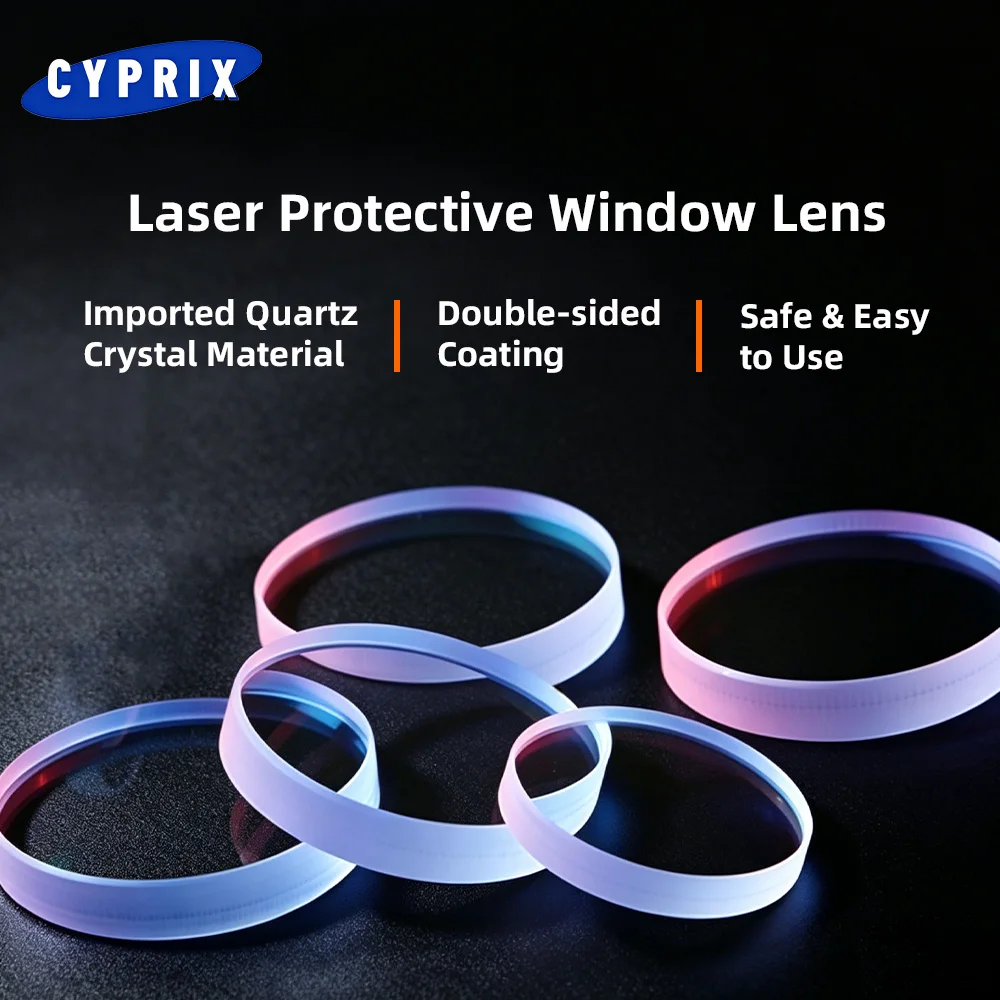 Cyprix Laser Protective Windows D20 - D29 Series Quartz Fused Silica for Fiber Laser 1064nm Precitec Raytools WSX