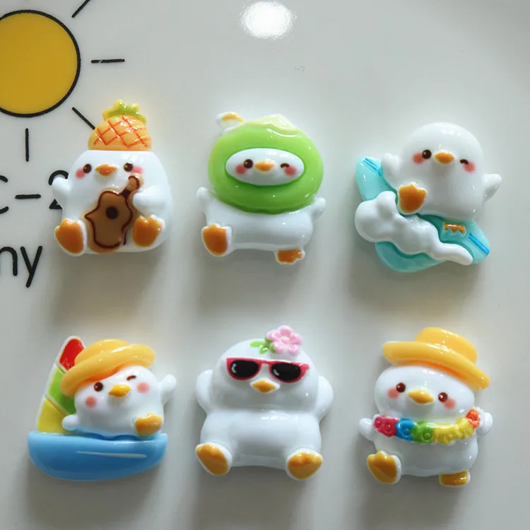 5pcs miniso series chick cartoon resin flatback cabochons diy crafts materials jewelry making charms