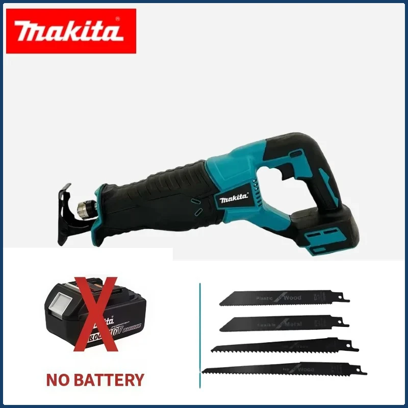 Makita Borstelloze Reciprozaag Reciprozaag Draagbare Draadloze Power Tools Met 4 Stuks Zaagbladen Voor 18V Batterij - afbeelding 1