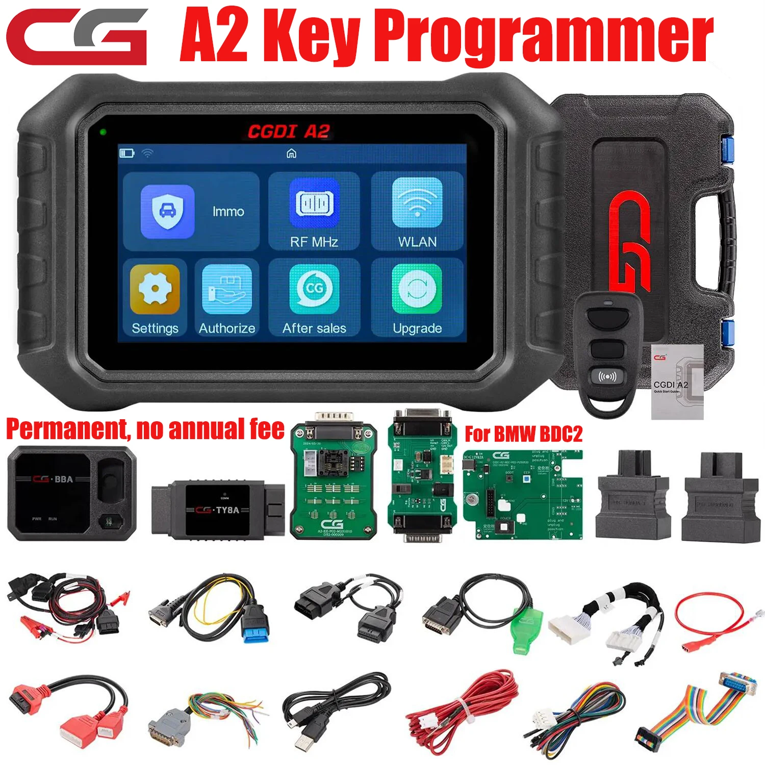 CGDI A2 Key Programmer Premium Edition IMMO Programming Frequency Detection for  BMW G Series BDC2 with Free BMW BDC2Adapter