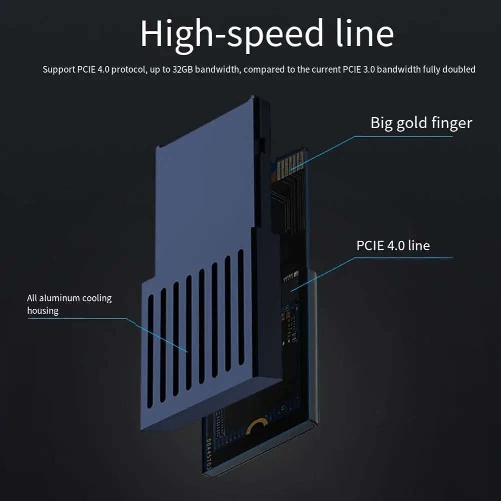 Expansion Card Adapter For Xbox Series X/s Host Hard Disk Conversion Box,PCIE4.0 Protocol Drive Conversion Box  Alloy Housing Bl
