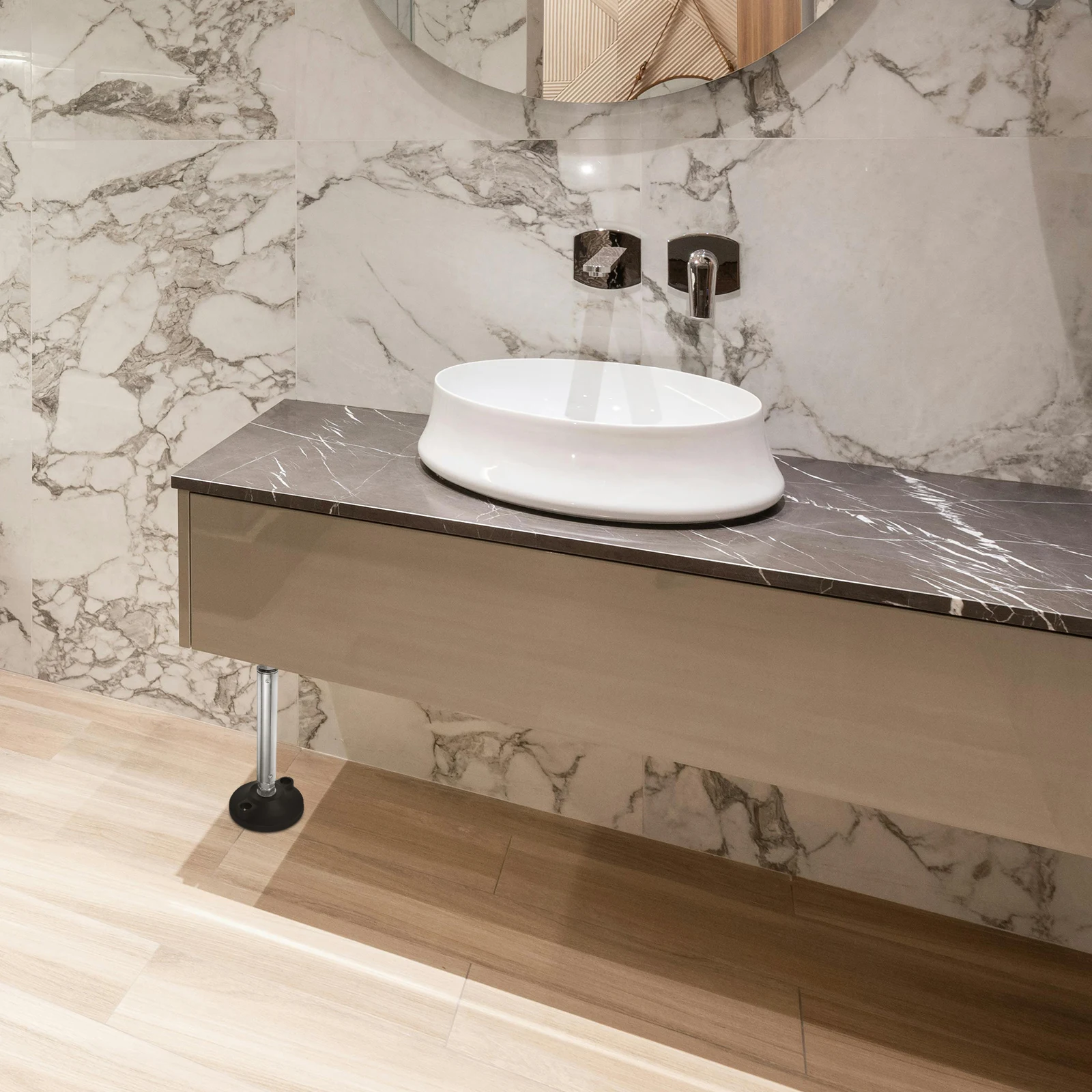 

Retractable Adjusting Rod Sink Bracket for Kitchen Heavy-duty Undercounter Support Undermount Lever Brackets.