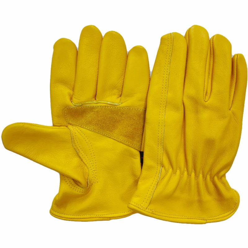 Winter Security Protection Thermal Cold Work Gloves Cowhide Leather Motorcycle Fleece Lined Working Gloves Men&Women