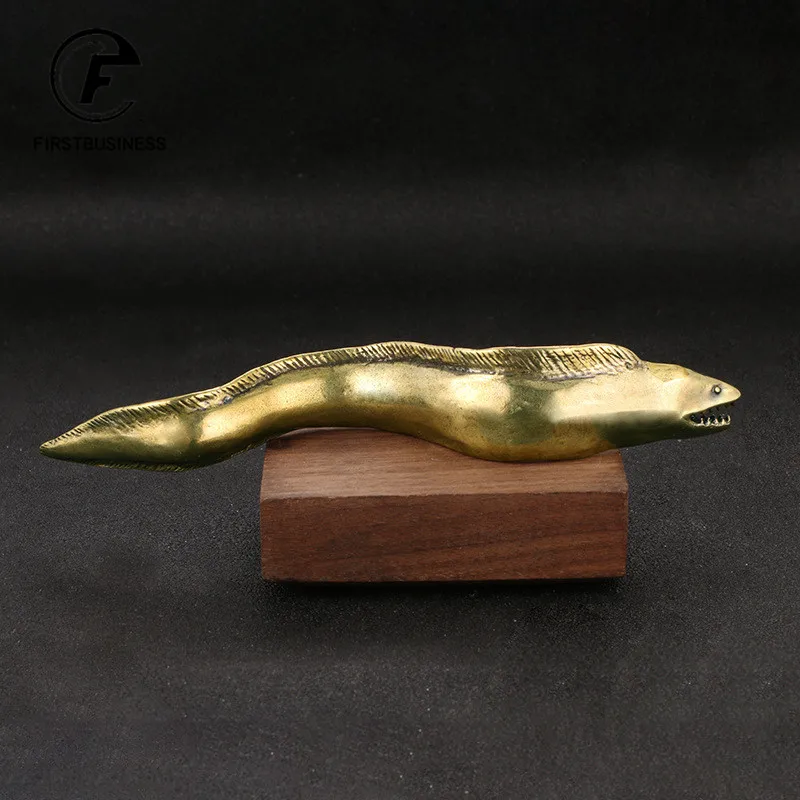 hot sell Solid Brass Deep Sea Hairtail Figurines Desk Ornaments Simulation Fish Small Statue Home Decorations Crafts Collections