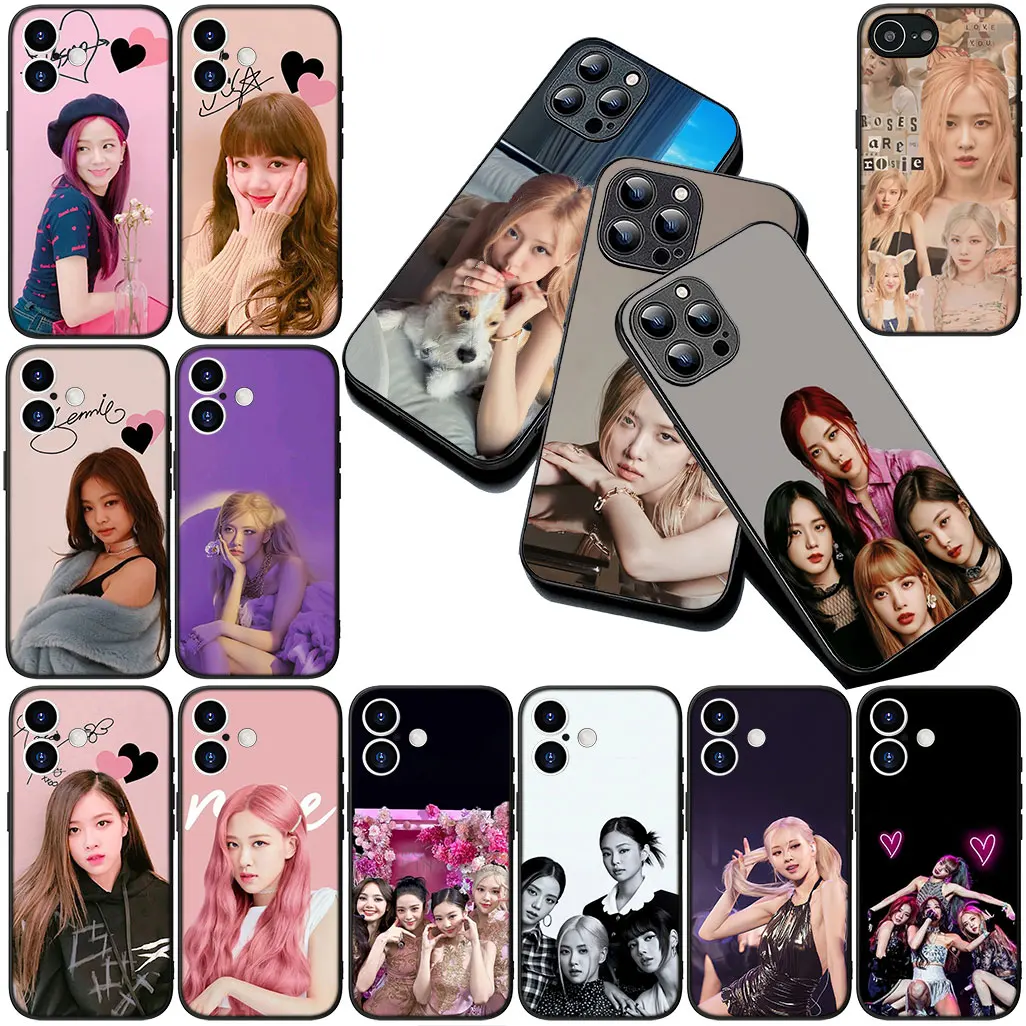 Мягкий чехол для Motorola Moto E14 E15 G04 G05 G14 G55 G75 G85 G24 A54 G15 Power E22 Чехол для телефона Kpop JISOOS Roses K-pop Корпус
