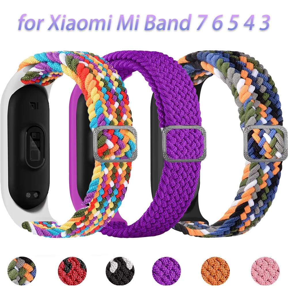Adjustable Elastic Strap for Xiaomi Mi Band 7 6 5 4 3 Comfortable Wristband for Xiaomi Mi Band 7 for Miband 9 8 Bracelet Correa
