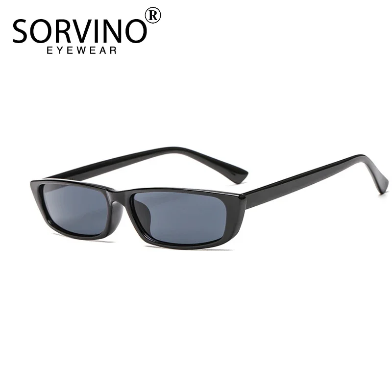 SORVINO Small Narrow Rectangle Sunglasses Men Women 2024 Brand Designer Black Red Purple Tiny Sun Glasses Shades UV400 Oculos
