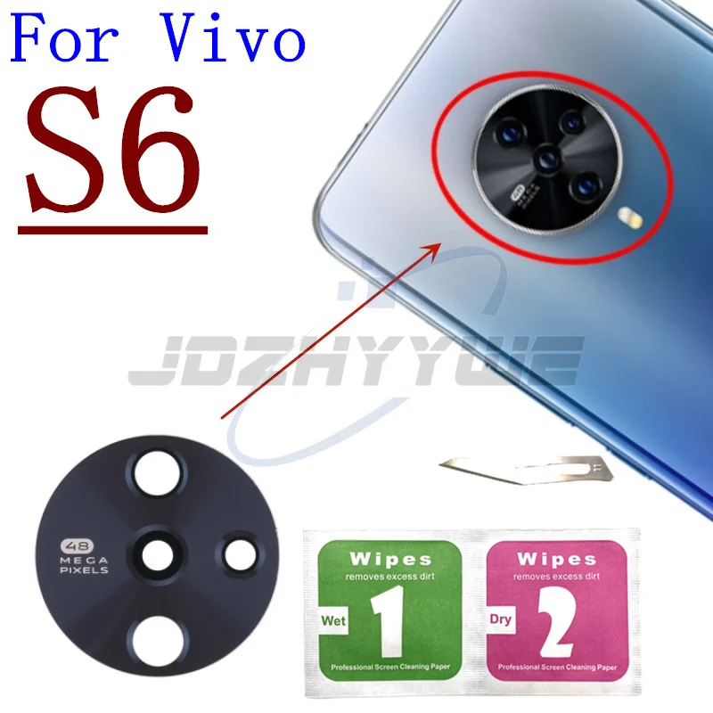 2PCS Back Rear Camera Glass Lens With Sticker For Vivo S1 S5 S6 S7 S7E S9 S10 S10e S12 S15 Pro S15e U3 NEX A S 3 Tools