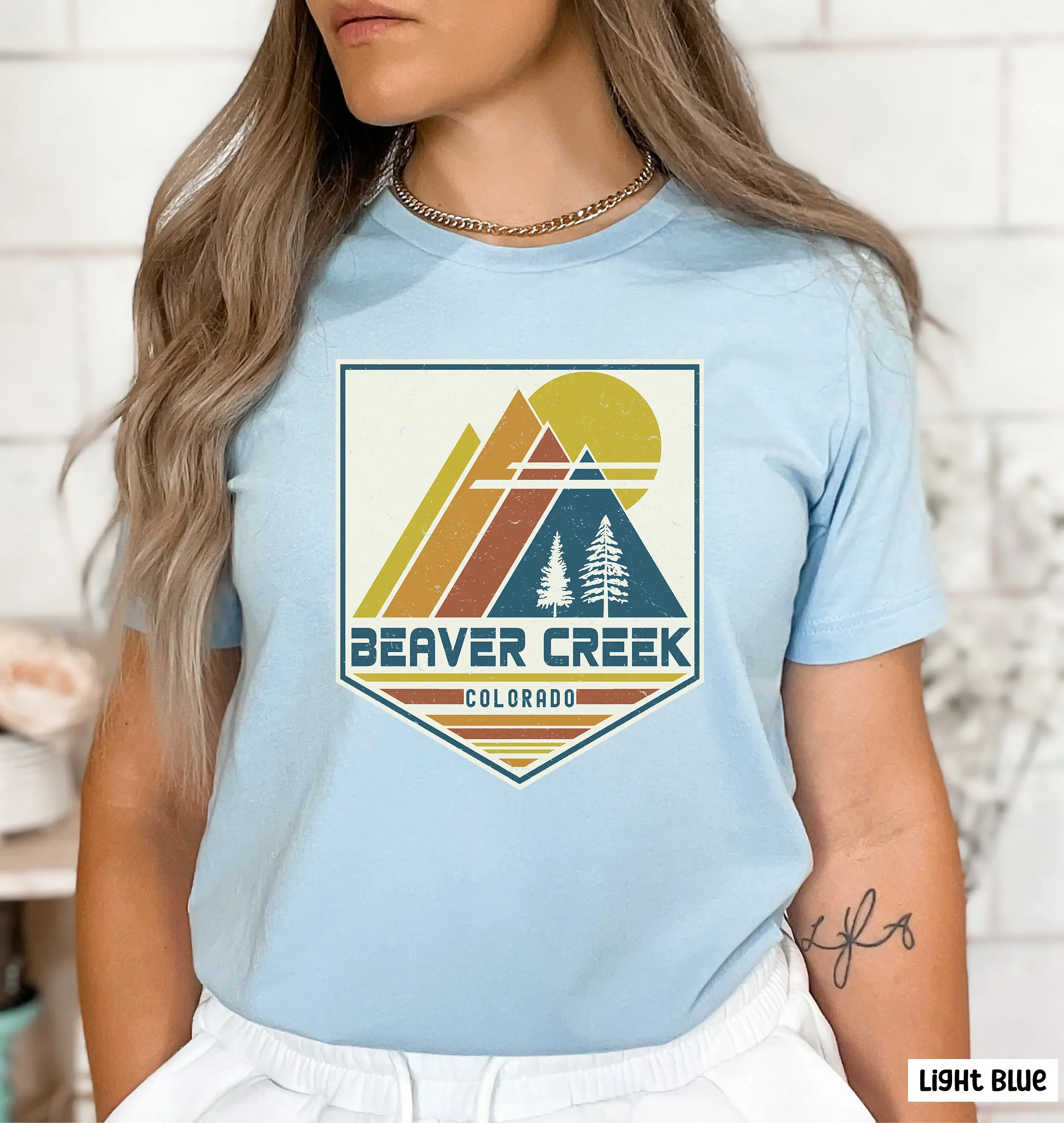

Beaver Creek T Shirt Colorado Souvenir Travel Matching Family Retro Ski
