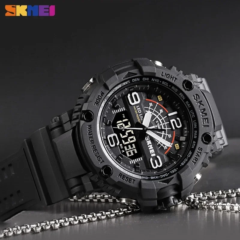 SKMEI Hour Shockproof Waterproof Large Dial reloj hombre Military 3 Times Watches Men Japan Chinese Movement Wristwatches 1617