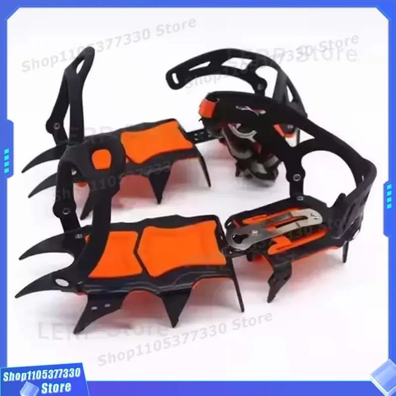 12 Tooth Ice Cleats Anti Slip Crampons Winter Snow Grippers for Shoes Boots Outdoor Hiking Climbing Safety Gear Accessories