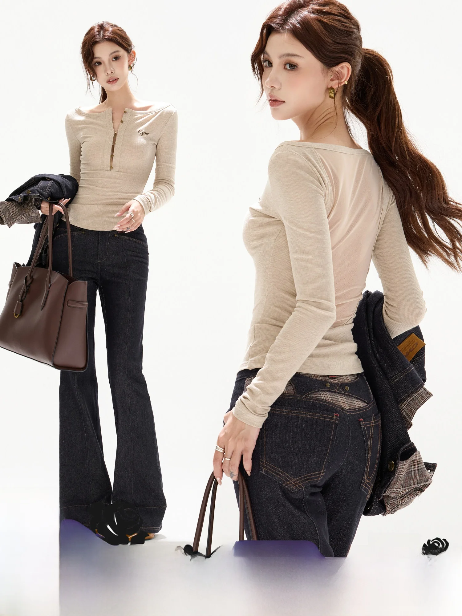 

Оригинальный дизайн CYNR: Сексуальный вязаный топ для женщин, облегающий, с регулируемой застежкой на пуговицах, свободный крой, повседневный, для ношения под одеждой.