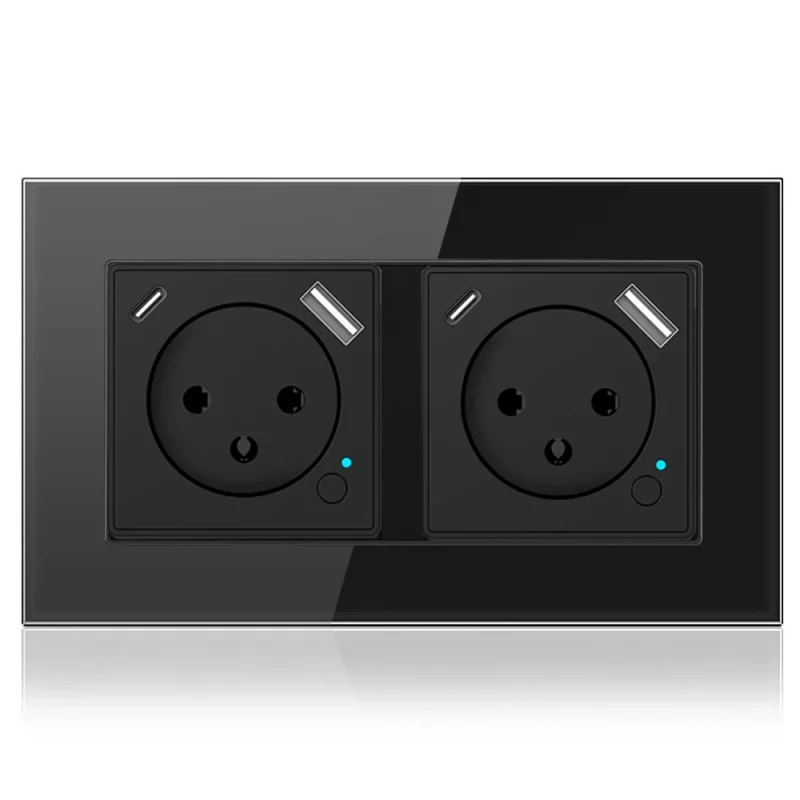 

Умный выключатель Tuya WiFi 16A с израильской розеткой - EU вилка, USB Type-C PD20W, совместим с Alexa и Google Home