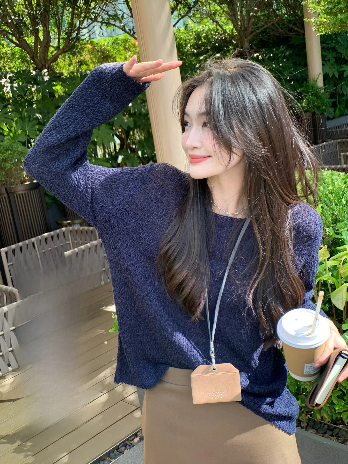 

Slimming round Ne Knitwear Pure Color Versatile Women's Casual Sle Long Sve Soft Nylons Fitted Top for Autumn Season