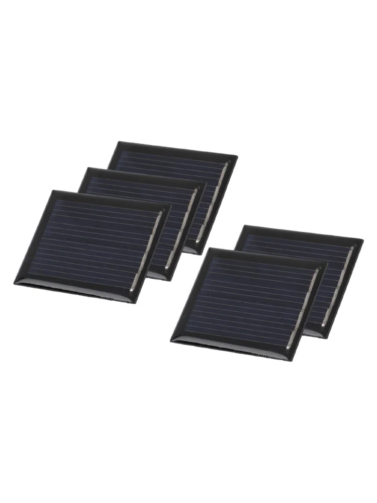 Easily Charge Your Devices with This Set of Five Compact Polycrystalline Solar Panels Measuring Thirty by Thirty Six Millimeters