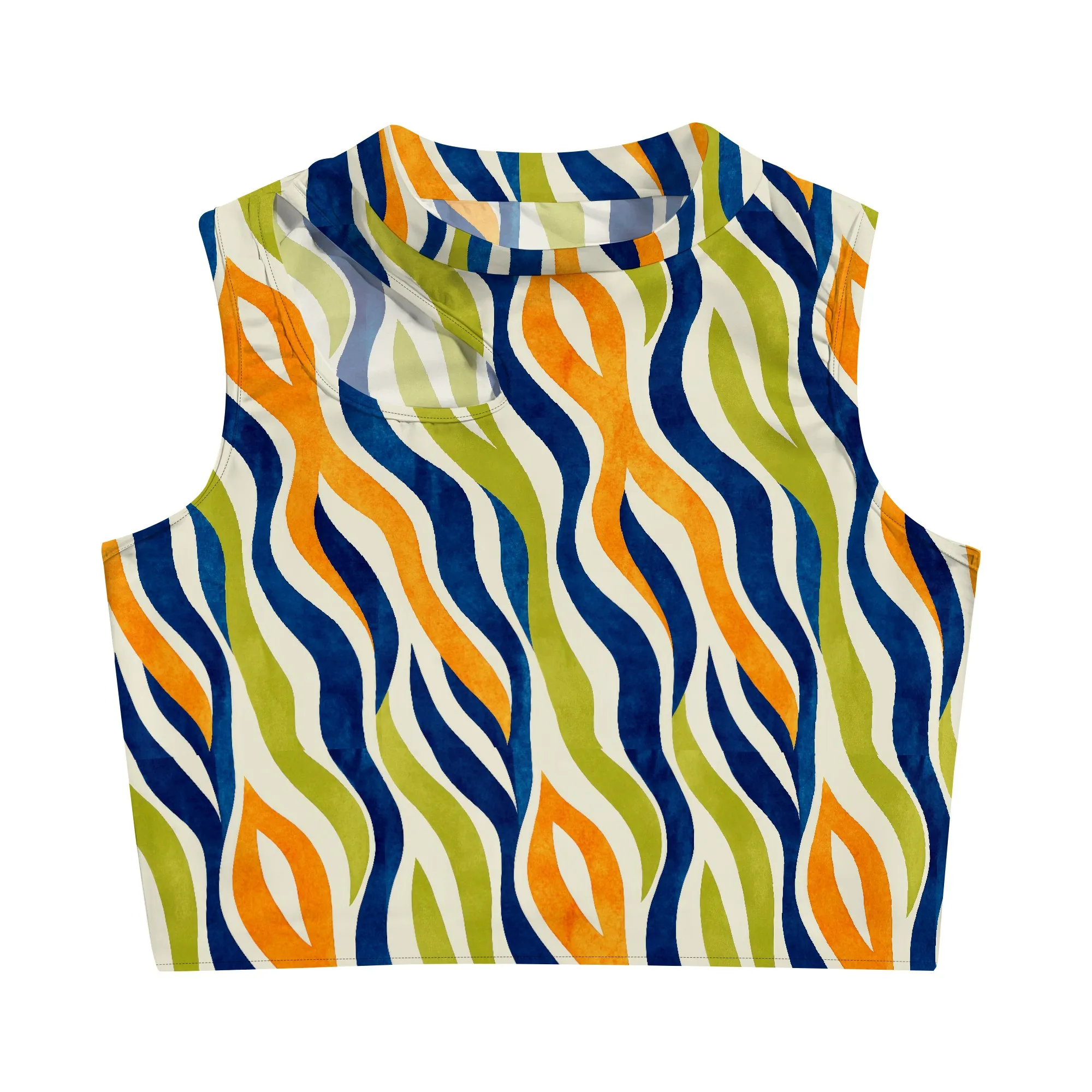 المرأة الصيف الرسن القمم انقطاع أكمام Crewneck Racerback مضلع محبوك المحاصيل تانك الأعلى