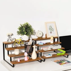 Wooden Display Riser Stand, 2/3/4 Tier Display Risers Rack Shelf Kitchen Counter Organizer for ,Makeup,Figure,Condiment,Perfume