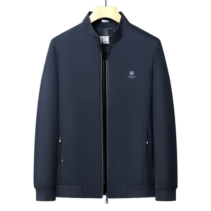 

Осень-весна, модная однотонная мужская куртка, мягкая и приятная для кожи, модное деловое повседневное пальто с воротником-стойкой, удобный топ