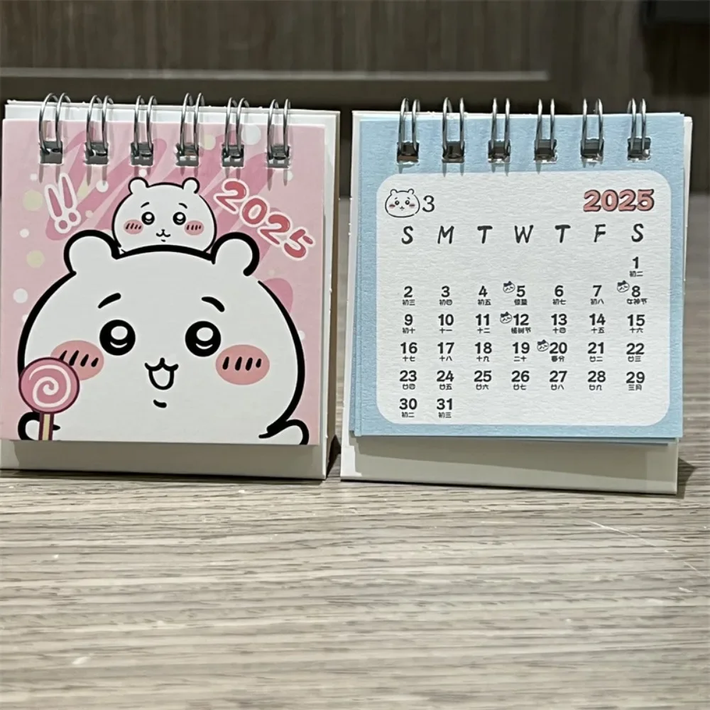 Kawaii Cute Chikawas Mini Calendar Kawai Cartoon Desktop Calendar Plan Small Ormaments Decoration Ins Cute Girl Christmas Gift