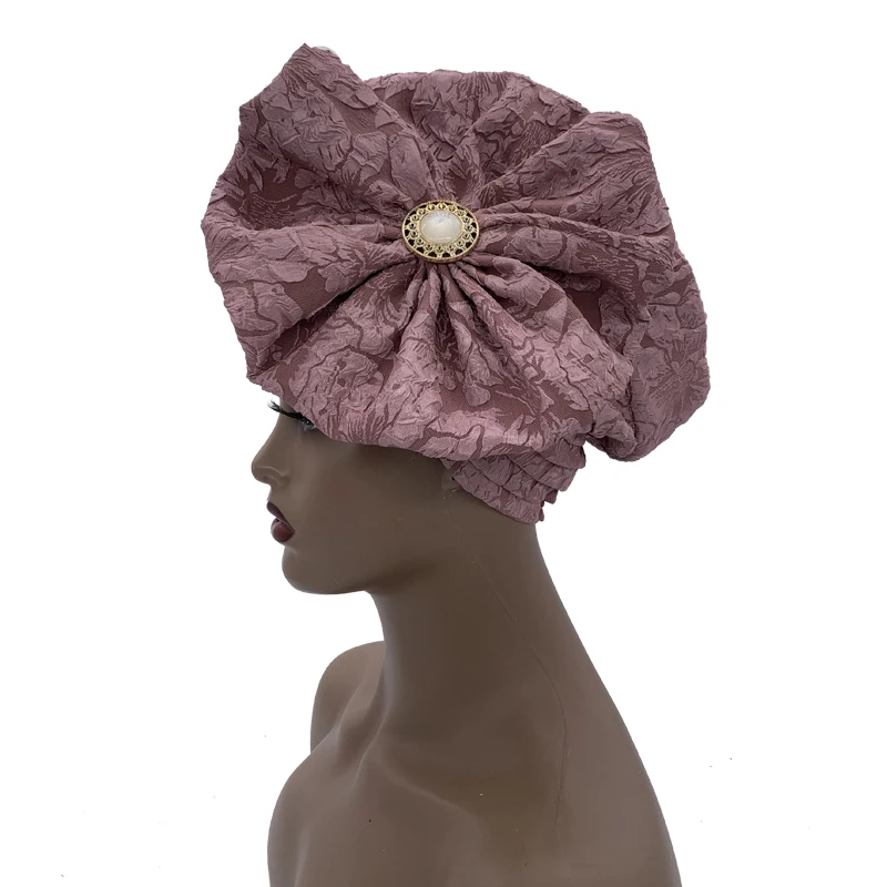 2026 Trendige Damen-Turbanmütze mit großer Blume, modische muslimische Hijab-Kappen, Diamanten-Kopftuch, Damen-Bandana, Chemo-Mütze, afrikanischer Hut – Detail 26