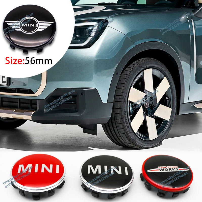 4PCS 56mm JCW John Cooper Works Logo Car Wheel Center Hub Cap For Mini Coopers Clubman R56 R52 F55 F56 R60 Rim Refit Badge Cover