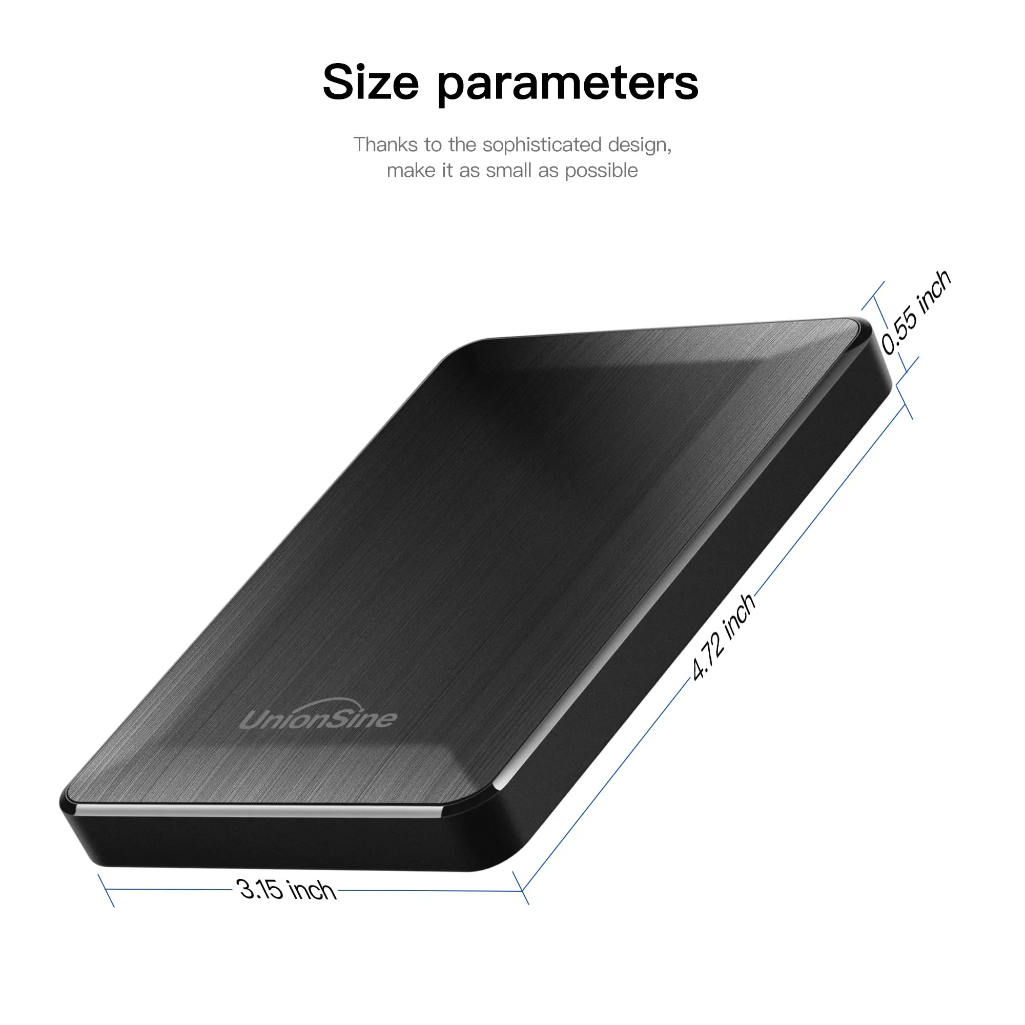 UnionSine ポータブル外付けハードドライブ 250GB 320GB 500GB 1TB 2.5インチ USB 3.0 高速ストレージ HDD PC Mac デスクトップ MacBook PS4用