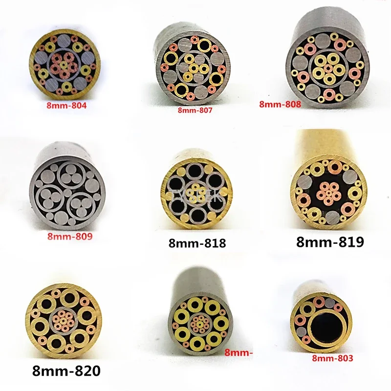 21 Kinds Design 8mm Mosaic Pin Rivets for Knife Handle Screw Decorate Exquisite Style Length 9cm