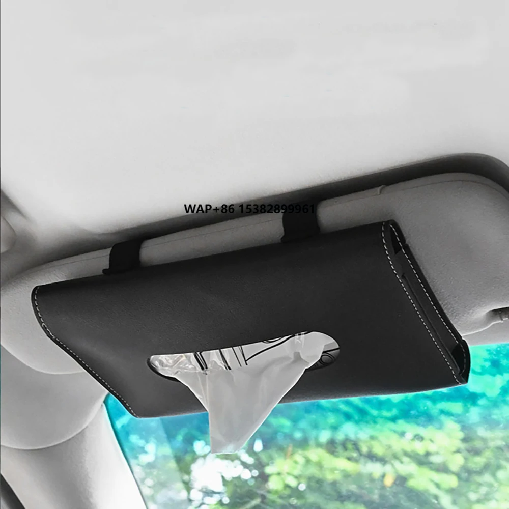 

PU Leather Car Tissue Box Car Sun Visor Tissue Box Holder Auto Interior Storage Mask Storage Box