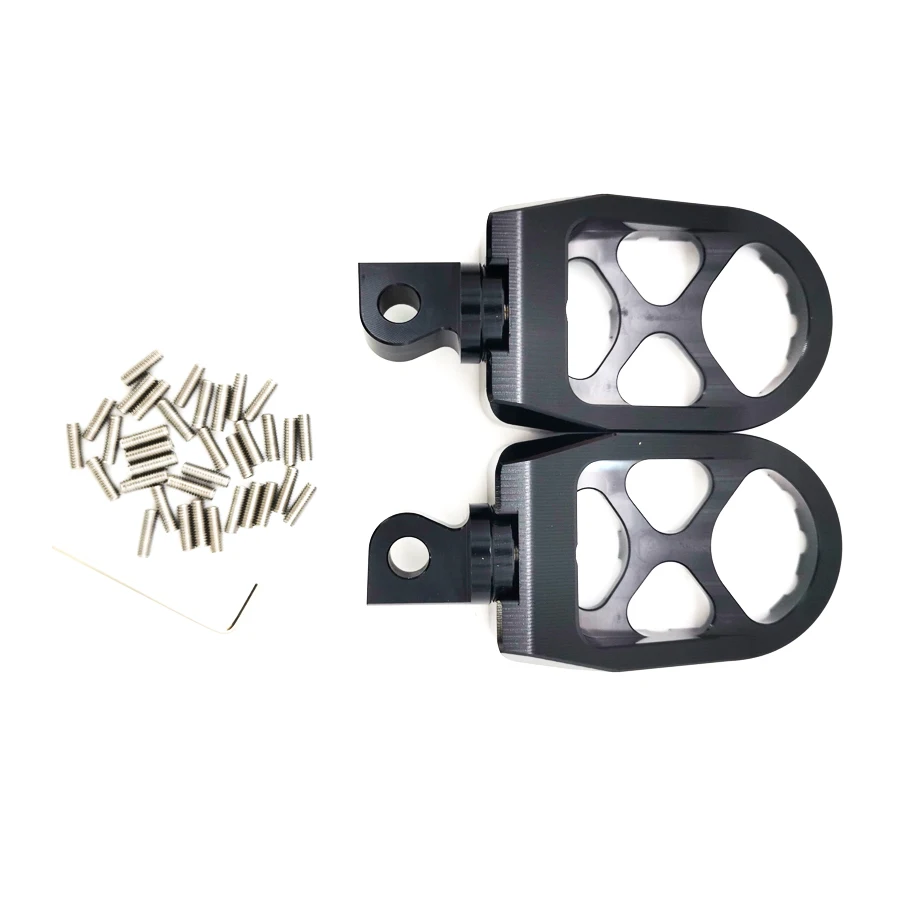 Wide Fat Footpegs Rotating CNC Black for Dyna Sportster Iron 883 Fatboy Bobber