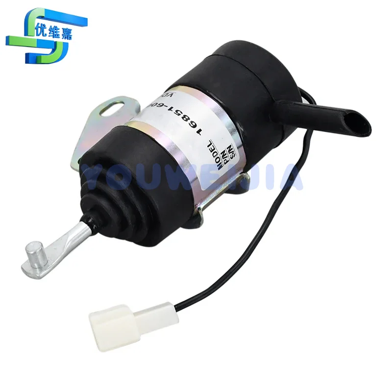 12V Fuel Shut Off Solenoid 6670776 16851-60014 16851-60010 052600-4530 Compatible With Bobcat Excavator 316 319 E10 E14 E16