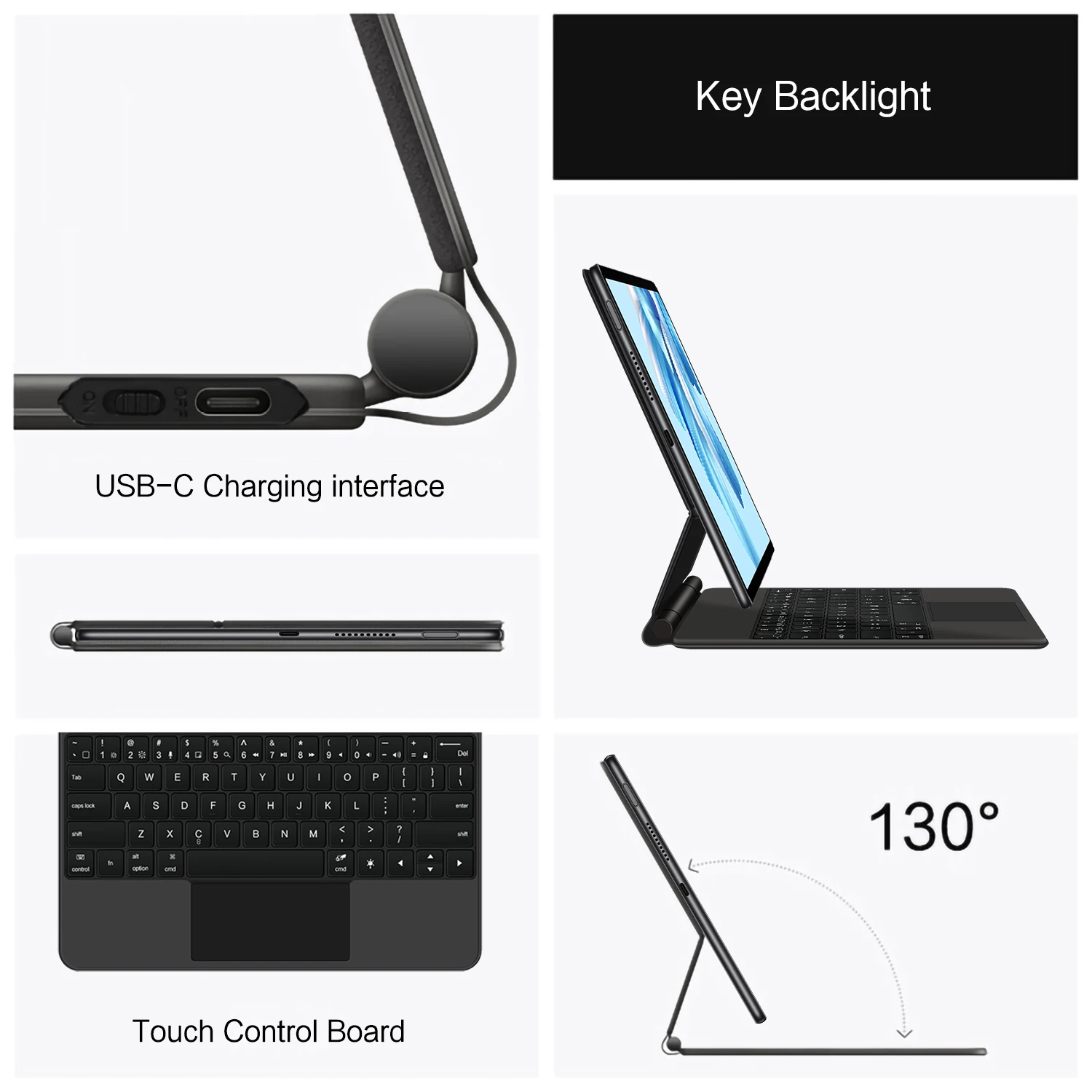 Backlight Magic Keyboard para Huawei MateBook E Go, Smart Case, Português, Espanhol, Árabe, Alemão, 12,35 polegadas, GK-W58, W56, W76