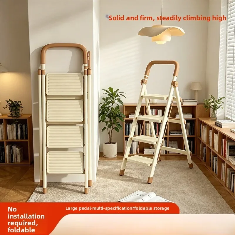 A Frame Folding Ladder Household Square Frame Thickened Carbon Steel Heavy Duty Climbing Tool Gift Multifunction Ladder