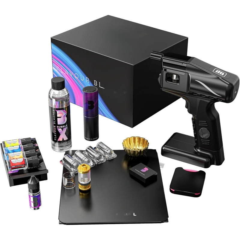 

Cocktail Bubble & Smoke Gun Kit Smoke Gun for Elevating Drinks & Food with Flavor-Rich Clouds | Cocktail Gift Sets | Black