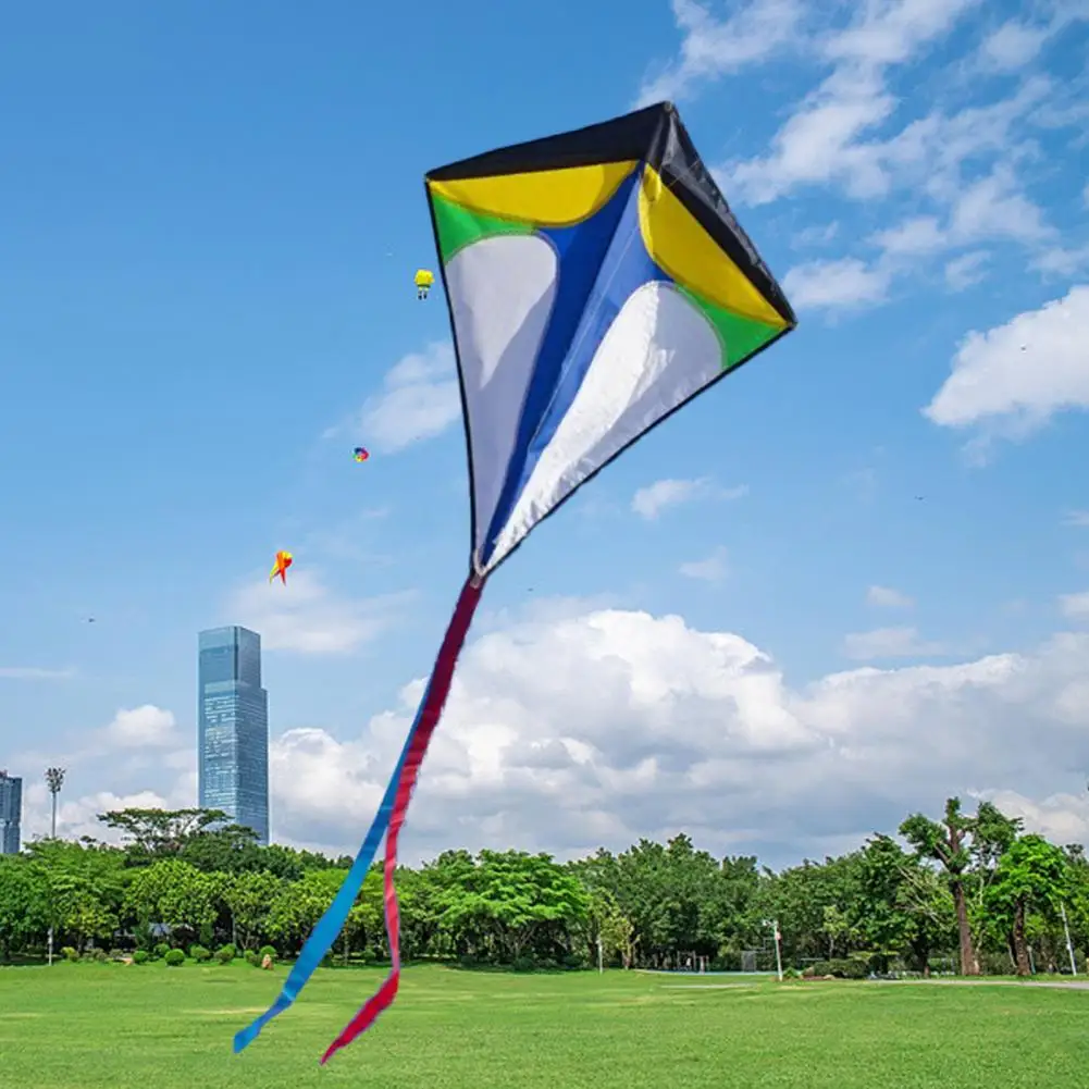 Diamond Kite Rainbow Outdoor Sports Kite Children Safety Single Line Diamond Kite Large Kite Sports Kite Pirate Kite Kite Toy