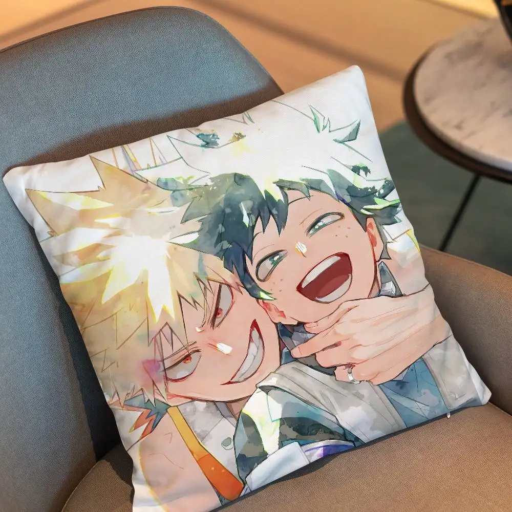 Wonder Duo BKDK MHA BakuDeku Pillow Case cover Nap Time  Sofa Living home Room Bedroom Backrest Cushion Square cojines
