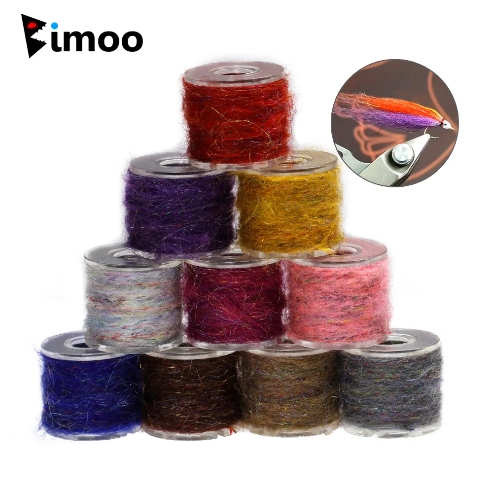 Bimoo Multiple Color Leech Yarn Dirty Bug Yarn Fly Tying Mottled Dubbing Cord for Shrimps Baetis Caddis Nymphs Streamer Baitfish